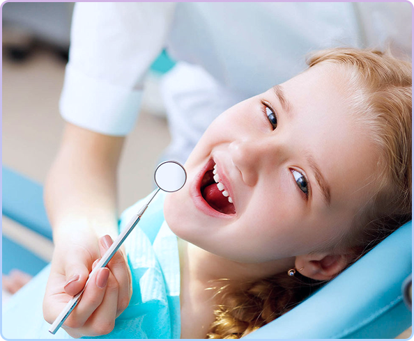 Happy child at the dentist